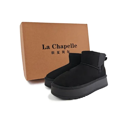 La Chapelle Тонкий Утепленный Ботинок Устойчивый к Износу Короткий Снегоботинок Женские Черный