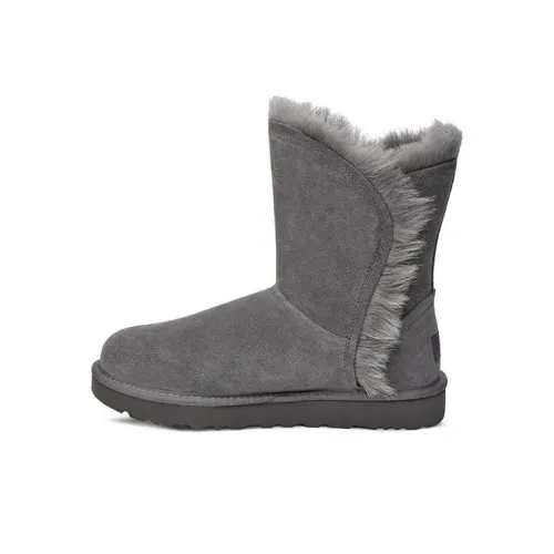 UGG CLASSIC SHORT Термический противоскользящий покрытие Crew Сноубутсы Женские Угольно-серый