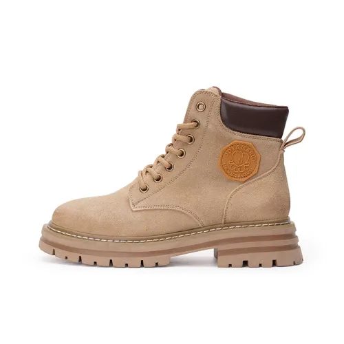 Joy Mario Короткий Мартин Boot 4CM Женские Абрикос