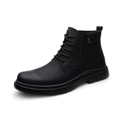 Wen Nai Короткий Мартин Ботин Мужской Черный