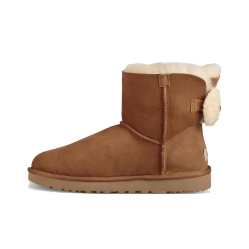 UGG Bailey Bow Термостойкие Короткие Снежные Ботинки Женские Каштановые