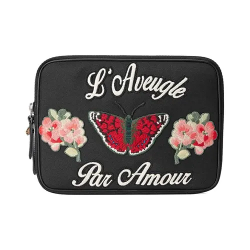 GUCCI Canvas Клатч Ноутбук Сумка Женская Черная