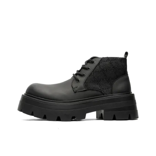 WEISHIBANGWEI Ankle Boot Martin Средний каблук Мужской Черный