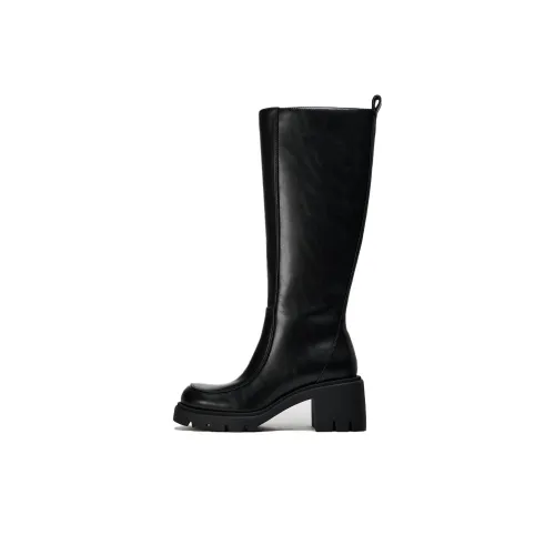 ZARA Женские высокие сапоги до колена, черные