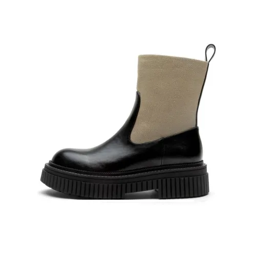 TOOMANYSHOES Ботильоны Хаки + Черный Женские