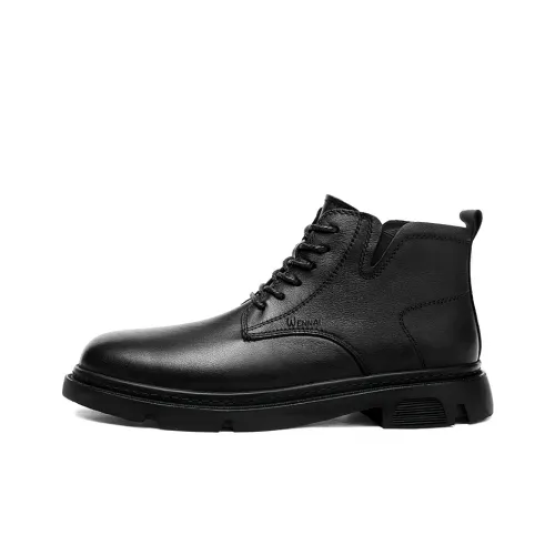 Wen Nai Короткий Мартин Ботин Мужской Черный