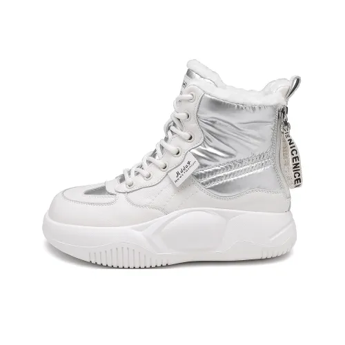 BAIJIHONG Термический Аbrasion-Resistant Увеличение Высоты Противоскользящие Короткие Снежные Ботинки 4CM Женские