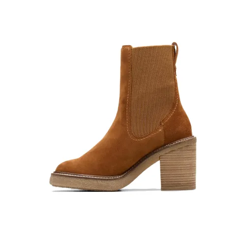 Clarks Короткий Челси Женские Средний Умбер