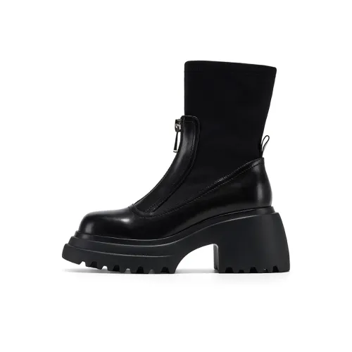 GG CC Стретч-ботинки Облегающий крой Повседневные ботильоны 8 см Женские Черные