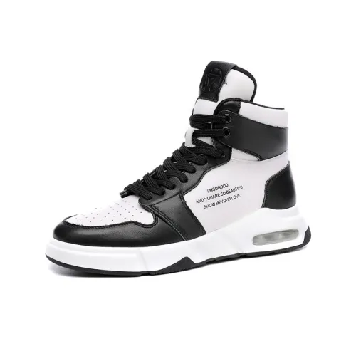 Babinda Короткий Мартин Boot 4CM Мужской Черный Белый