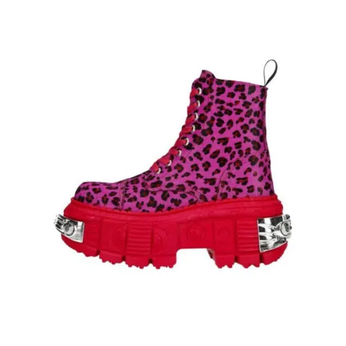 NEW ROCK Короткий MID Голень Мартин Boot Унисекс Фуксия