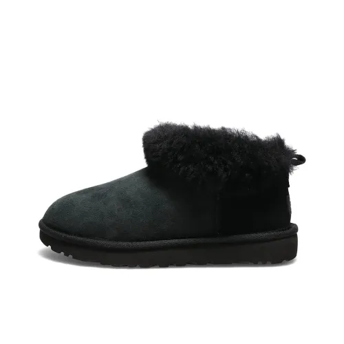UGG CLASSIC ULTRA MINI Fluff Термический Устойчивый к истиранию Ботинки до щиколотки Женские Черные