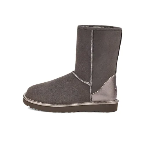 UGG CLASSIC SHORT SHINE Термические Износостойкие Противоскользящие Носки-экипаж Сноубутсы Женские Угольно-серый