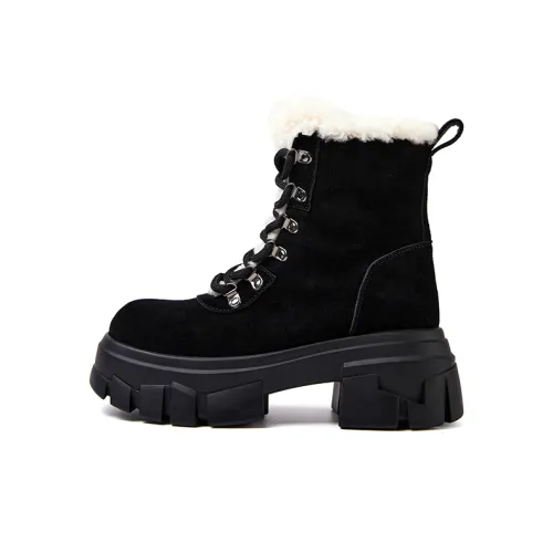 Marie Claire Короткий MID Голень Мартин Boot 6,5 см Женские Midnight Paris Black