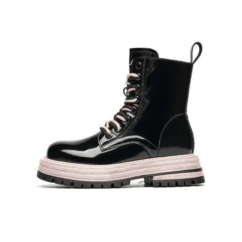 EBLAN Колено Высокая Ботинка Martin Женская Черная