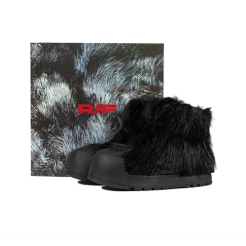 FVVO Rocksta Длинный HAIRED HIGH Топ Толстый SOLED Ботинки Ботильоны Средний каблук Унисекс