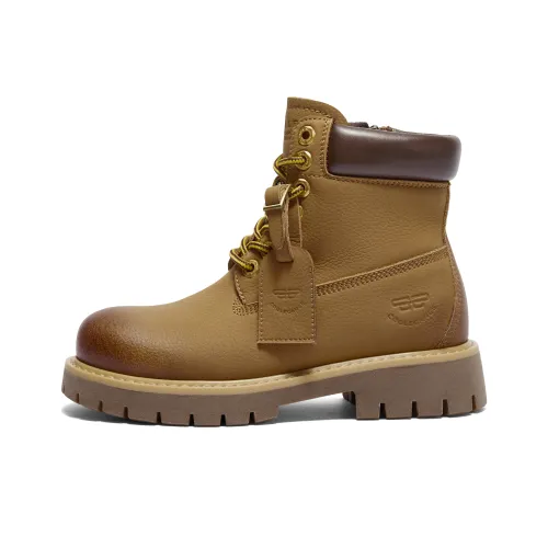 BELLE Fun And Wild Collection 13cm Martin Boot 4CM Women's Yellow Brown