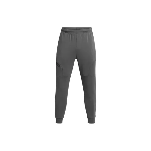 Under Armour Unstoppable FW24 Флис Joggers Вязаные Тренировочные Брюки Мужские Замковый Камень Черный