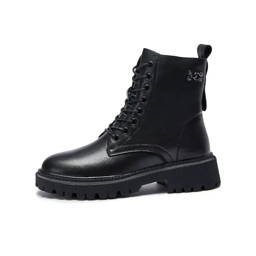 LAORENTOU Короткий Мартин Boot 4CM Женские Черный
