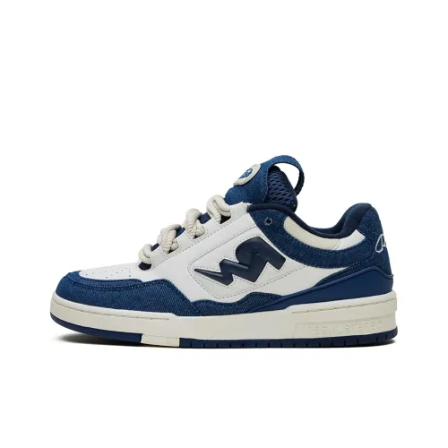 REEMUSTERED Устойчивые к истиранию амортизаторы Низкие Кроссовки для скейтбординга Унисекс Джинсово-синий