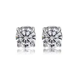 Серебряные серьги с зажимом, 4 шипа, 6 мм, 1 пара