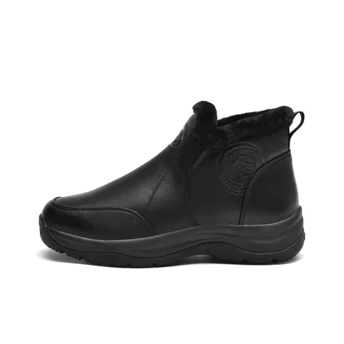 Yi Jiabao Slip-resistant Thermal Ankle Length Snow Boots Men's Black Yi Jiabao Противоскользящие Термальные Ботинки для снега Мужские Черные