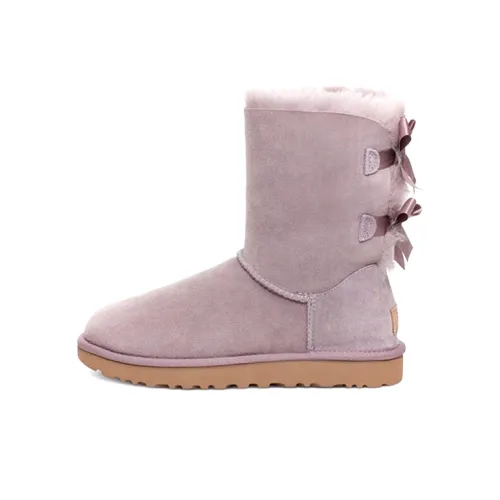 UGG Bailey Bow II Термический Устойчивый к Износу Короткий MID Зимние Ботинки для Голени Женские Розовый Фиолетовый