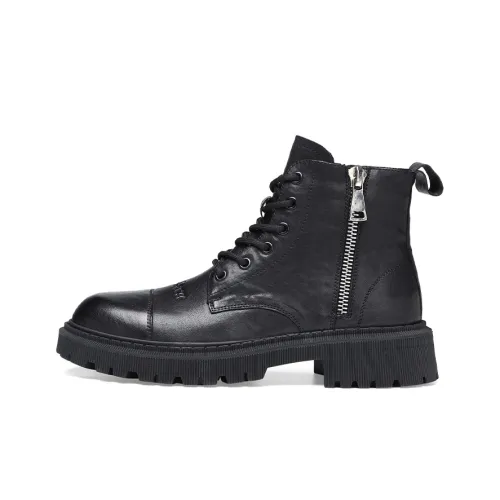 Cabbeen Date Commute Everyday Short Martin Boot Men's Black Romantic