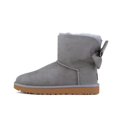 UGG Bailey Mini Bow II Glam Short Snow Boots Women's Blue Gray UGG Bailey Mini Bow II Glam Короткие Снежные Ботинки Женские Синий Серый