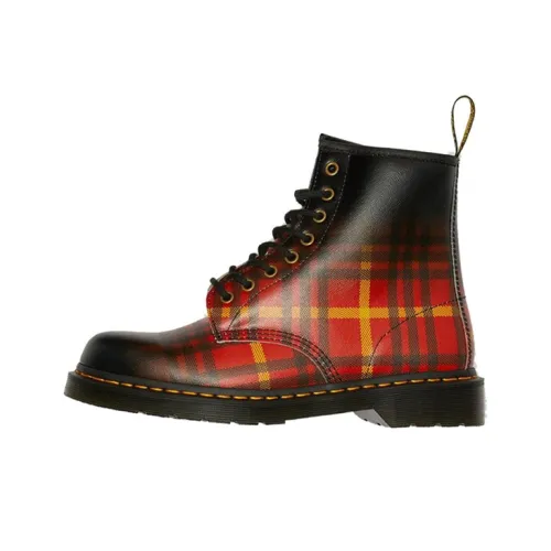 Dr.Martens 1460 Tartan Мартин Ботинок Унисекс Черный Оранжевый