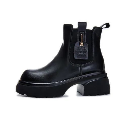 POOQ Короткий Челси Женские Черный