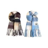 2 пачки (Большая клетка синий и белый + радужный серый и кофейный)