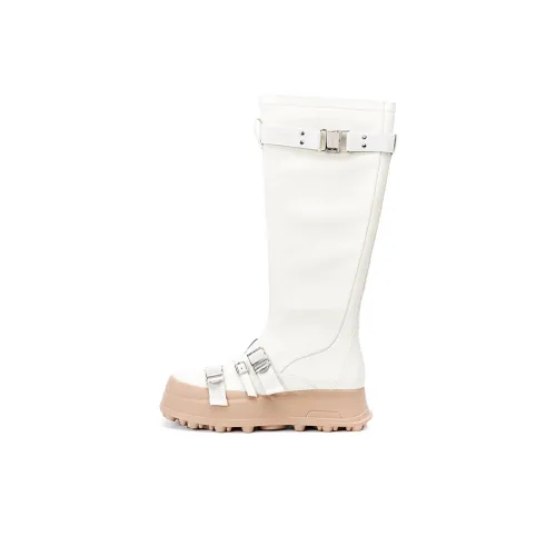 R'AZZURRO Колено Высокие сапоги 5 см Женские Экрю