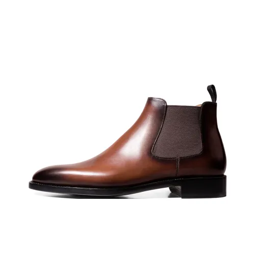 THOM WILLS Короткий Челси Мужской Темно-коричневый Полированный