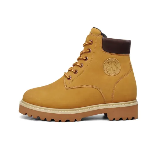 He Jinchang Короткий Мартин Boot Женские Желтый