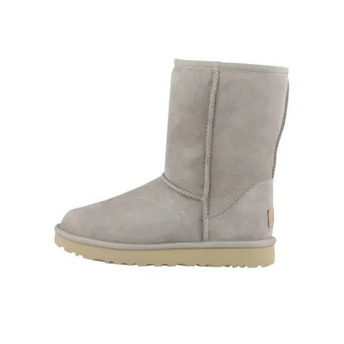 UGG CLASSIC SHORT II Термическая Подошва Устойчивая Покрытие Снегобуты Женские Серый Белый