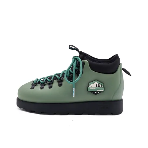 Native Shoes Fitzsimmons Мартинсы Темно-оливковый зеленый|Лес Coat OF Arms|Черный Унисекс