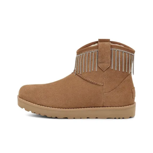 UGG CLASSIC MINI Кисточка Термическое Покрытие Устойчивые к Слабе Снежные Ботинки Женские Каштановый