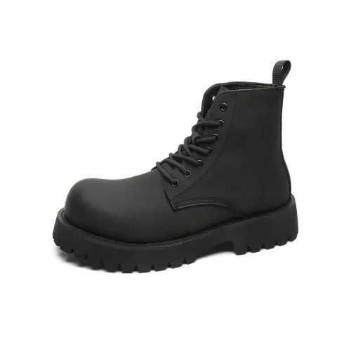 WEISHIBANGWEI Короткий Мартин Ботинок Средний Каблук Мужской Черный