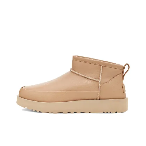 UGG Классический Sugar Ультра Мини Теплоизоляционные Противоскользящие Ботинки до щиколотки Женские Песочные
