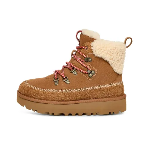 UGG Классический Alpine Кружево Вверх Ботильоны Женские Каштановый