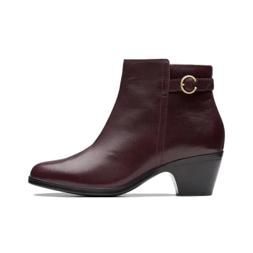 Clarks Ботильоны Женские, цвет бургундский