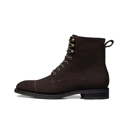 THOM WILLS Vintage Versatile Замша Высокие Топы Ботинки Мартин Boot Мужские Кофейные