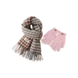 Шарф + Розовые термические перчатки