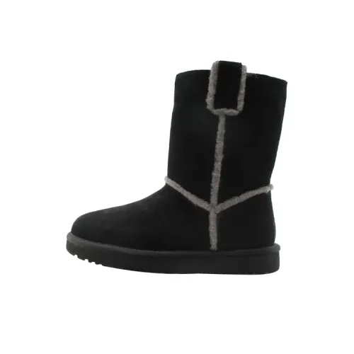 UGG CLASSIC SHORT Spill Шовный Теплоизоляционный Покрытие Crew Сноубутсы Женские Черный