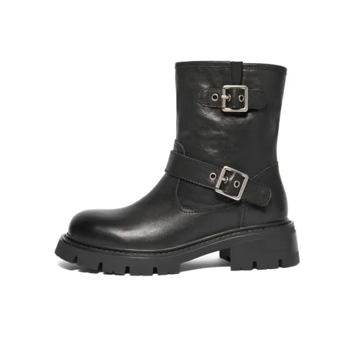 BELLE Botильоны 5CM Женские Черный Коричневый