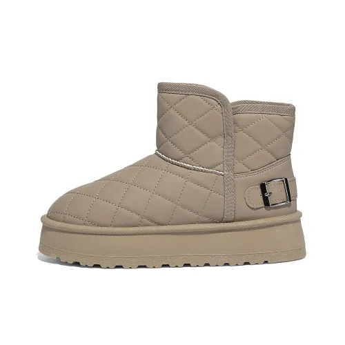 Warrior Термическое Визуально Увеличивающее Высоту Покрытие Короткие Снежные Ботинки Женские CAMEL