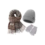 Шарф+Серый Теплый Шапка+Серый Перчатки