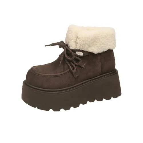 EEueeczs Термический Увеличение Высоты Устойчивый к Износу Противоскользящий Короткие Снежные Ботинки Женские