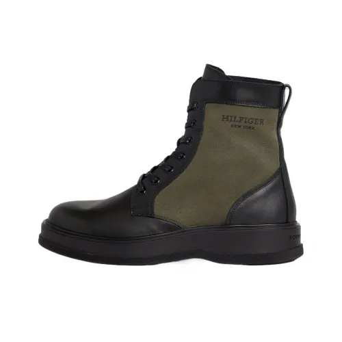 Tommy Hilfiger Короткий Мартин Ботинок 4,4CM Мужской Черный Зеленый